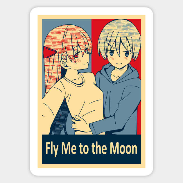 Tonikaku Kawaii - Fly Me to the Moon Anime Poster Sticker by Dokey4Artist